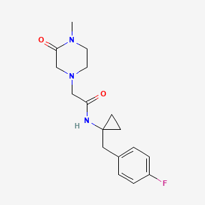 molecular formula C17H22FN3O2 B6799042 N-[1-[(4-fluorophenyl)methyl]cyclopropyl]-2-(4-methyl-3-oxopiperazin-1-yl)acetamide 