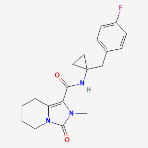 molecular formula C19H22FN3O2 B6799050 N-[1-[(4-fluorophenyl)methyl]cyclopropyl]-2-methyl-3-oxo-5,6,7,8-tetrahydroimidazo[1,5-a]pyridine-1-carboxamide 