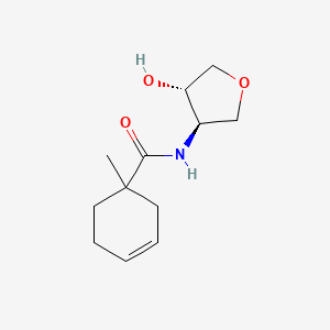 molecular formula C12H19NO3 B6799072 N-[(3R,4S)-4-hydroxyoxolan-3-yl]-1-methylcyclohex-3-ene-1-carboxamide 