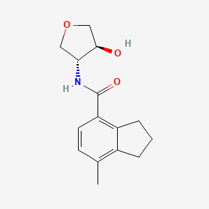 molecular formula C15H19NO3 B6799081 N-[(3R,4S)-4-hydroxyoxolan-3-yl]-7-methyl-2,3-dihydro-1H-indene-4-carboxamide 