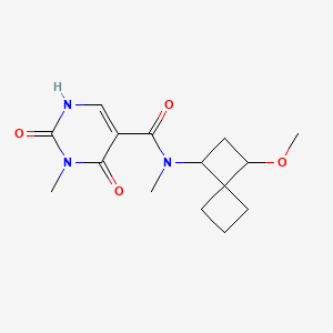 molecular formula C15H21N3O4 B6799107 N-(3-methoxyspiro[3.3]heptan-1-yl)-N,3-dimethyl-2,4-dioxo-1H-pyrimidine-5-carboxamide 
