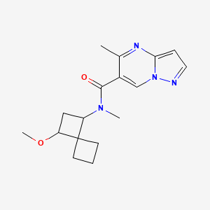 molecular formula C17H22N4O2 B6799143 N-(3-methoxyspiro[3.3]heptan-1-yl)-N,5-dimethylpyrazolo[1,5-a]pyrimidine-6-carboxamide 