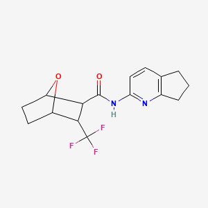 molecular formula C16H17F3N2O2 B6799197 N-(6,7-dihydro-5H-cyclopenta[b]pyridin-2-yl)-3-(trifluoromethyl)-7-oxabicyclo[2.2.1]heptane-2-carboxamide 
