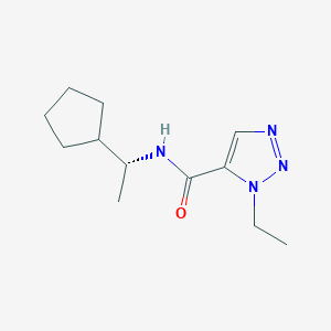 molecular formula C12H20N4O B6799291 N-[(1R)-1-cyclopentylethyl]-3-ethyltriazole-4-carboxamide 