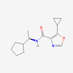 molecular formula C14H20N2O2 B6799294 N-[(1R)-1-cyclopentylethyl]-5-cyclopropyl-1,3-oxazole-4-carboxamide 
