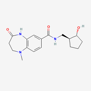 molecular formula C17H23N3O3 B6799316 N-[[(1S,2R)-2-hydroxycyclopentyl]methyl]-1-methyl-4-oxo-3,5-dihydro-2H-1,5-benzodiazepine-7-carboxamide 