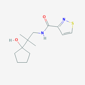 molecular formula C13H20N2O2S B6799318 N-[2-(1-hydroxycyclopentyl)-2-methylpropyl]-1,2-thiazole-3-carboxamide 