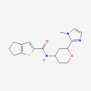 molecular formula C17H21N3O2S B6799376 N-[2-(1-methylimidazol-2-yl)oxan-4-yl]-5,6-dihydro-4H-cyclopenta[b]thiophene-2-carboxamide 