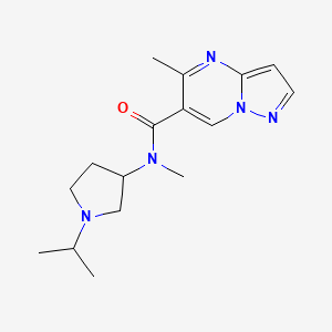 molecular formula C16H23N5O B6799386 N,5-dimethyl-N-(1-propan-2-ylpyrrolidin-3-yl)pyrazolo[1,5-a]pyrimidine-6-carboxamide 