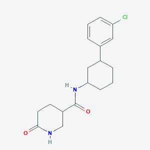 molecular formula C18H23ClN2O2 B6799407 N-[3-(3-chlorophenyl)cyclohexyl]-6-oxopiperidine-3-carboxamide 