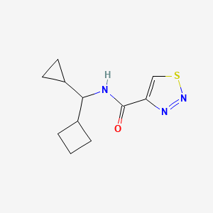 molecular formula C11H15N3OS B6799491 N-[cyclobutyl(cyclopropyl)methyl]thiadiazole-4-carboxamide 