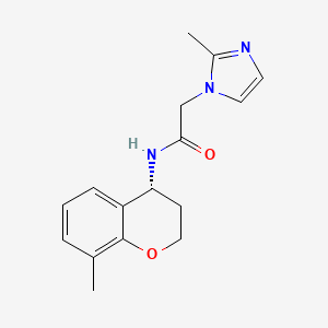 molecular formula C16H19N3O2 B6799619 N-[(4R)-8-methyl-3,4-dihydro-2H-chromen-4-yl]-2-(2-methylimidazol-1-yl)acetamide 