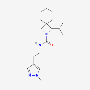 molecular formula C18H30N4O B6799676 N-[2-(1-methylpyrazol-4-yl)ethyl]-3-propan-2-yl-2-azaspiro[3.5]nonane-2-carboxamide 