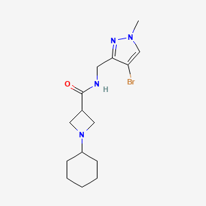 molecular formula C15H23BrN4O B6799739 N-[(4-bromo-1-methylpyrazol-3-yl)methyl]-1-cyclohexylazetidine-3-carboxamide 
