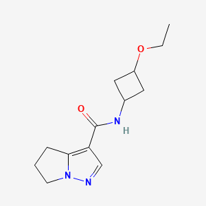 molecular formula C13H19N3O2 B6799807 N-(3-ethoxycyclobutyl)-5,6-dihydro-4H-pyrrolo[1,2-b]pyrazole-3-carboxamide 