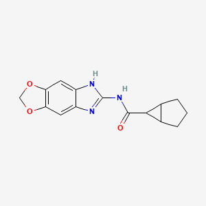 molecular formula C15H15N3O3 B6799849 N-(5H-[1,3]dioxolo[4,5-f]benzimidazol-6-yl)bicyclo[3.1.0]hexane-6-carboxamide 