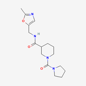 molecular formula C16H24N4O3 B6799864 N-[(2-methyl-1,3-oxazol-5-yl)methyl]-1-(pyrrolidine-1-carbonyl)piperidine-3-carboxamide 