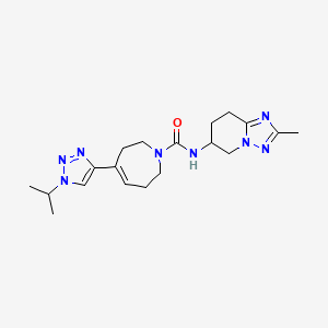 molecular formula C19H28N8O B6799995 N-(2-methyl-5,6,7,8-tetrahydro-[1,2,4]triazolo[1,5-a]pyridin-6-yl)-4-(1-propan-2-yltriazol-4-yl)-2,3,6,7-tetrahydroazepine-1-carboxamide 