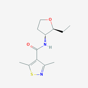 molecular formula C12H18N2O2S B6800009 N-[(2S,3R)-2-ethyloxolan-3-yl]-3,5-dimethyl-1,2-thiazole-4-carboxamide 
