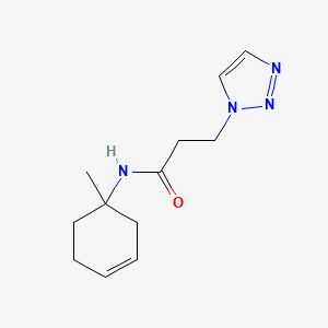 molecular formula C12H18N4O B6800016 N-(1-methylcyclohex-3-en-1-yl)-3-(triazol-1-yl)propanamide 