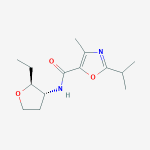 molecular formula C14H22N2O3 B6800030 N-[(2S,3R)-2-ethyloxolan-3-yl]-4-methyl-2-propan-2-yl-1,3-oxazole-5-carboxamide 