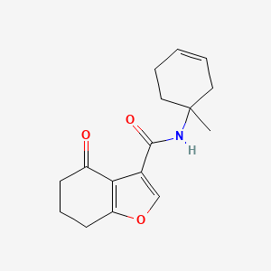 molecular formula C16H19NO3 B6800037 N-(1-methylcyclohex-3-en-1-yl)-4-oxo-6,7-dihydro-5H-1-benzofuran-3-carboxamide 