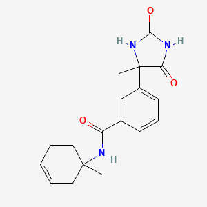 molecular formula C18H21N3O3 B6800038 N-(1-methylcyclohex-3-en-1-yl)-3-(4-methyl-2,5-dioxoimidazolidin-4-yl)benzamide 