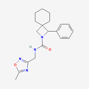 molecular formula C19H24N4O2 B6800065 N-[(5-methyl-1,2,4-oxadiazol-3-yl)methyl]-3-phenyl-2-azaspiro[3.5]nonane-2-carboxamide 