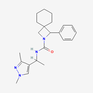 molecular formula C22H30N4O B6800074 N-[1-(1,3-dimethylpyrazol-4-yl)ethyl]-3-phenyl-2-azaspiro[3.5]nonane-2-carboxamide 