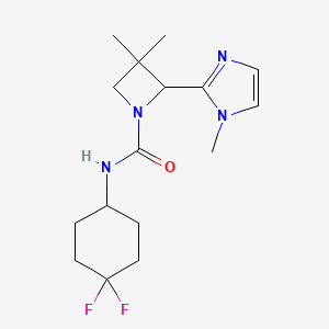 molecular formula C16H24F2N4O B6800152 N-(4,4-difluorocyclohexyl)-3,3-dimethyl-2-(1-methylimidazol-2-yl)azetidine-1-carboxamide 
