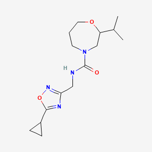 molecular formula C15H24N4O3 B6800179 N-[(5-cyclopropyl-1,2,4-oxadiazol-3-yl)methyl]-2-propan-2-yl-1,4-oxazepane-4-carboxamide 