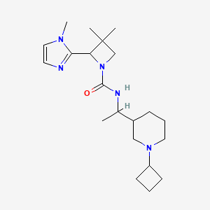 molecular formula C21H35N5O B6800217 N-[1-(1-cyclobutylpiperidin-3-yl)ethyl]-3,3-dimethyl-2-(1-methylimidazol-2-yl)azetidine-1-carboxamide 