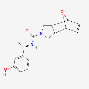 molecular formula C17H20N2O3 B6800227 N-[(1S)-1-(3-hydroxyphenyl)ethyl]-1,3,3a,4,7,7a-hexahydro-4,7-epoxyisoindole-2-carboxamide 