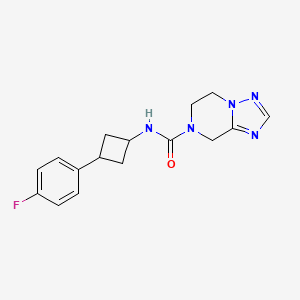 molecular formula C16H18FN5O B6800350 N-[3-(4-fluorophenyl)cyclobutyl]-6,8-dihydro-5H-[1,2,4]triazolo[1,5-a]pyrazine-7-carboxamide 