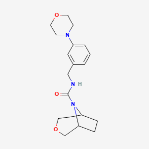 molecular formula C18H25N3O3 B6800363 N-[(3-morpholin-4-ylphenyl)methyl]-3-oxa-8-azabicyclo[3.2.1]octane-8-carboxamide 