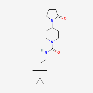 molecular formula C18H31N3O2 B6800376 N-(3-cyclopropyl-3-methylbutyl)-4-(2-oxopyrrolidin-1-yl)piperidine-1-carboxamide 
