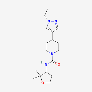 molecular formula C17H28N4O2 B6800453 N-(2,2-dimethyloxolan-3-yl)-4-(1-ethylpyrazol-4-yl)piperidine-1-carboxamide 