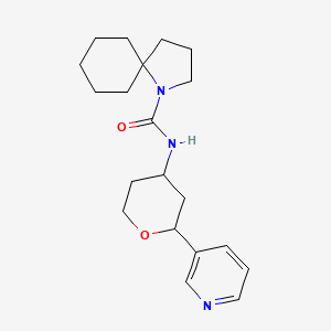molecular formula C20H29N3O2 B6800503 N-(2-pyridin-3-yloxan-4-yl)-1-azaspiro[4.5]decane-1-carboxamide 