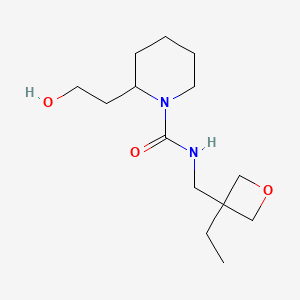 molecular formula C14H26N2O3 B6800580 N-[(3-ethyloxetan-3-yl)methyl]-2-(2-hydroxyethyl)piperidine-1-carboxamide 
