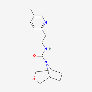 molecular formula C15H21N3O2 B6800682 N-[2-(5-methylpyridin-2-yl)ethyl]-3-oxa-8-azabicyclo[3.2.1]octane-8-carboxamide 