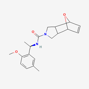 molecular formula C19H24N2O3 B6800708 N-[(1R)-1-(2-methoxy-5-methylphenyl)ethyl]-1,3,3a,4,7,7a-hexahydro-4,7-epoxyisoindole-2-carboxamide 