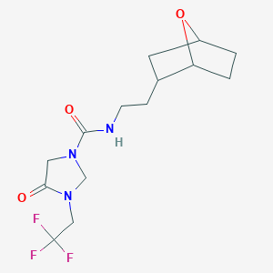 molecular formula C14H20F3N3O3 B6800731 N-[2-(7-oxabicyclo[2.2.1]heptan-2-yl)ethyl]-4-oxo-3-(2,2,2-trifluoroethyl)imidazolidine-1-carboxamide 