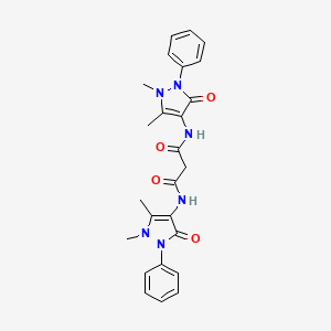 molecular formula C25H26N6O4 B6800738 N,N'-bis(1,5-dimethyl-3-oxo-2-phenyl-2,3-dihydro-1H-pyrazol-4-yl)malonamide 