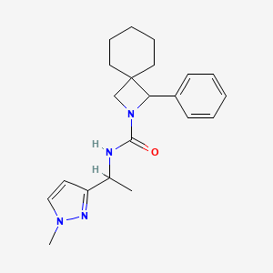 molecular formula C21H28N4O B6800795 N-[1-(1-methylpyrazol-3-yl)ethyl]-3-phenyl-2-azaspiro[3.5]nonane-2-carboxamide 