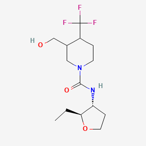 molecular formula C14H23F3N2O3 B6800802 N-[(2S,3R)-2-ethyloxolan-3-yl]-3-(hydroxymethyl)-4-(trifluoromethyl)piperidine-1-carboxamide 