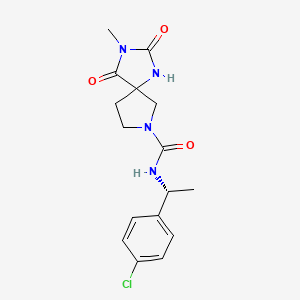 molecular formula C16H19ClN4O3 B6800836 N-[(1R)-1-(4-chlorophenyl)ethyl]-3-methyl-2,4-dioxo-1,3,7-triazaspiro[4.4]nonane-7-carboxamide 