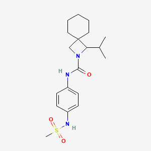 molecular formula C19H29N3O3S B6800909 N-[4-(methanesulfonamido)phenyl]-3-propan-2-yl-2-azaspiro[3.5]nonane-2-carboxamide 