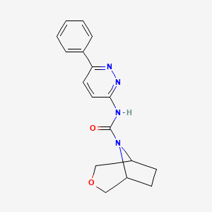 molecular formula C17H18N4O2 B6800928 N-(6-phenylpyridazin-3-yl)-3-oxa-8-azabicyclo[3.2.1]octane-8-carboxamide 