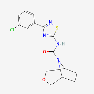 molecular formula C15H15ClN4O2S B6800974 N-[3-(3-chlorophenyl)-1,2,4-thiadiazol-5-yl]-3-oxa-8-azabicyclo[3.2.1]octane-8-carboxamide 