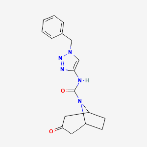 molecular formula C17H19N5O2 B6801007 N-(1-benzyltriazol-4-yl)-3-oxo-8-azabicyclo[3.2.1]octane-8-carboxamide 